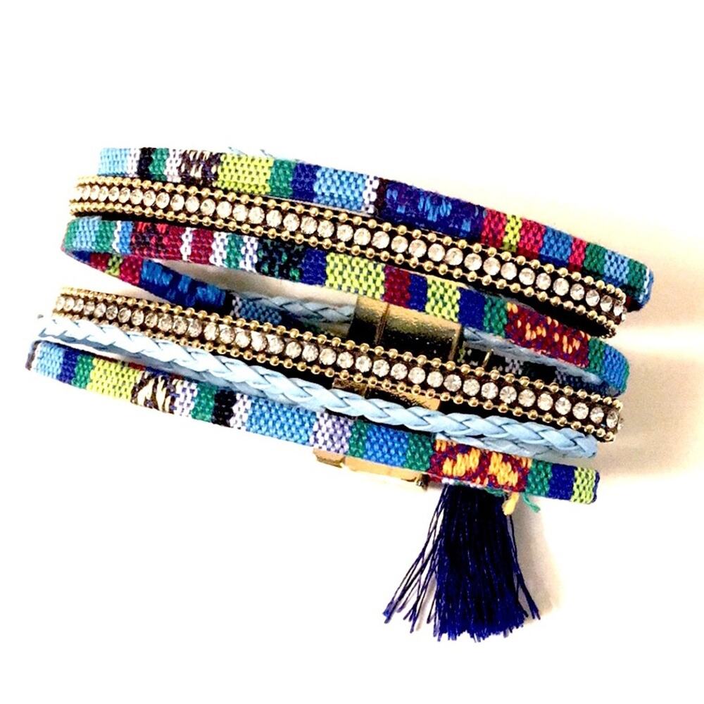 Boho Hippie cuff bracelet magnetic closure NEW